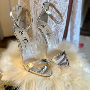 *New* So Me Women's Silver High Heel Sandals